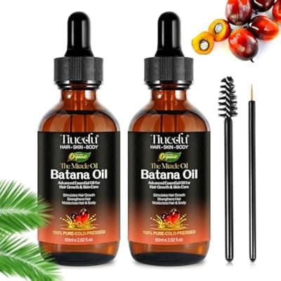 [Tiuedu] 2Pack Batana Oil for Hair Growth, Natural Unrefined Batana Oil for Hair Growth, Nourish Scalp and Reduce Hair Loss Hair Oils, Essential Oils for Eyelashes, Eyebrows, Face, Skin Care, Body Massage