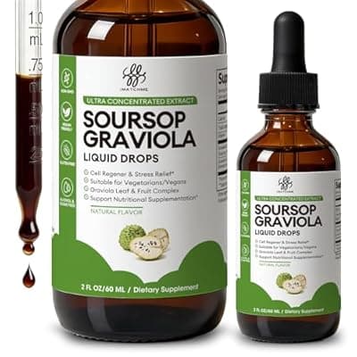 [iMATCHME] iMATCHME Soursop Graviola Liquid Drop for Cell Support & Regeneration, Immune System and Gut Health Support, Soursop Bitters Liquid, Herbal Goodness, Sugar/Gluten Free, Natural Flavor, 2 Fl Oz