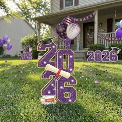 [sewrung] 2026 Graduation Decorations - 3.5FT Large Class 2026 Graduation Yard Sign Yard Decorations Congrats Graduation Lawn Signs 2026 Grad Yard Signs with Stakes for Outdoor Indoor Congrats Graduation Party 