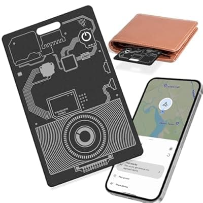 [NavmmSenn] Wallet Finder, Bluetooth Tracker Card and Item Locator for Luggage Tags, Passports and Android Phones Compatible with Google Find Hub, Thin Phone Finder IP68 Waterproof, Black