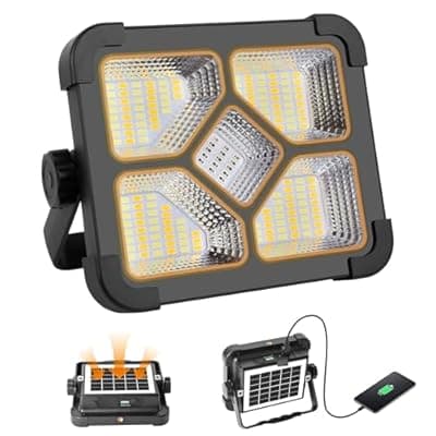 [ERAY] ERAY LED Solar Work Light, Magnetic Worklight with 4 Modes, 6000mAh Portable Camping Light with USB Output, IP66 Waterproof Outdoor Working Light for Repair Mechanic Garage Emergency