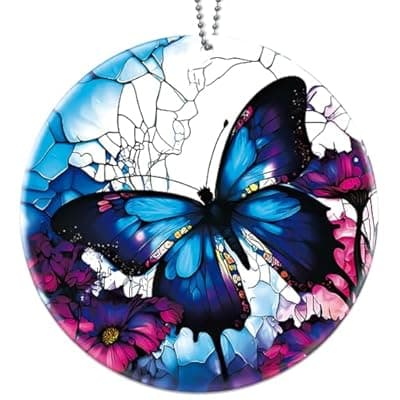 [JZILU] Butterfly Ornaments for Christmas Tree, Purple Ornament, Butterflies Holiday Decor, Beautiful Christmas Ornaments for Kids, Girls - Butterfly Gifts for Women
