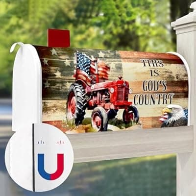 [MONNCHA] Mailbox Covers Magnetic Standard Size, Patriotic American Eagle Tractor Mailbox Wraps Decorations Accessories for 250 Years of American July 4th 2026 US Post Letter Box Cover Outdoor Garden Decor
