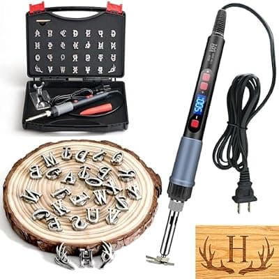 [Web Launcher String Shooters] 28 Pcs Mini 5/8'' Electric Branding Iron with Temperature Display – Adjustable Heat Control for Wood, Leather, Food (Cake/Steak) – Safe & Easy DIY, BBQ, Crafting Gift (28 Pcs)