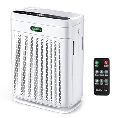 [AMEIFU] Air Purifiers for Home Large Room with Remote, Up to 3000 Sq Ft, H13 Hepa Double-Sided Air Filter Purifier with PM 2.5 Display Air Quality Sensor, Pet Air Purifier for Pets Hair, Pollen, Dander, Smoke