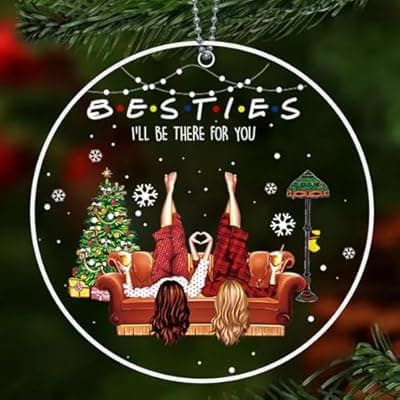 [BAOXUE] Best Friend Ornaments for Women, Friends Ornaments for Christmas Tree, Friendship Ornament, Bestie Ornament for Women Christmas, Friendship Gifts