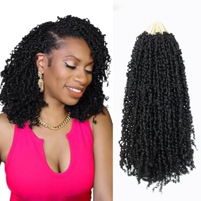 [LumosHair] Yanky Twist Crochet Hair 12 Inch 10 Packs Crochet Yanky Twist Hair Extensions Spring Mini Twist Crochet Hair Bohemian Passion Twist Braiding Hair For Black Women (1B, 12 Inch10packs)