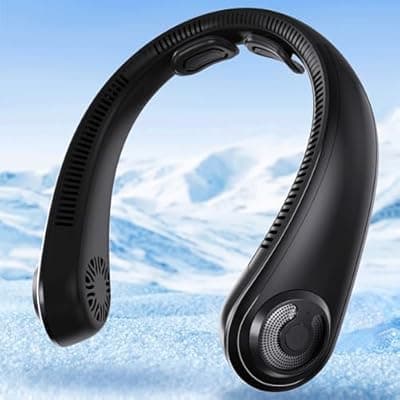 [AUIIAH] AUIIAH Portable Lightweight Neck Fan with Neck Support, Birthday Gifts for Men Women Dad Mom, Rechargeable Personal Wearable Cooling Neck Fans for Hot Flashes, Disneyland, Travel, Camping Essentials