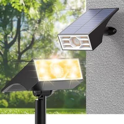 [Katipeal] Katipeal Solar Spot Lights Outdoor,2 Pack/56 LED Outdoor Lights for Yard Waterproof IP68, 4 Lighting Modes Solar Landscape Spotlights, Auto On/Off Solar Powered Flood Lights Garden Pathway,Warm White