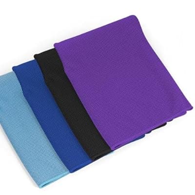 [NUOYEE] NUOYEE 4 Pack Cooling Towels Wrap for Neck Face,Ice Cold Towel Rags Quick Dry for Gym Fitness Yoga Tennis Cycling Running Hiking Workout Sweat(Multicolor-02)