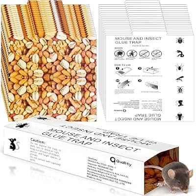 [Qualirey] Qualirey 30 Pack Sticky Mouse Traps, Mouse & Insect Glue Traps, Bearing Weight up to 300g, Extra Large Pads Indoor & Outdoor, Safe for Kitchen, Garage (10.25x10.8inch, Protein)