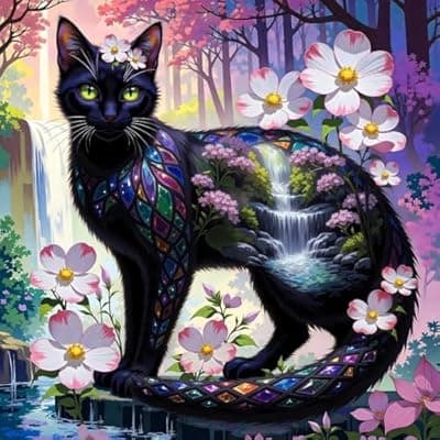 [Lophomie] Lophomie Diamond Art Kits for Adults, 5D DIY Cat Diamond Painting Kits for Beginners, Diamond Dots Kits Gem Arts Crafts for Home Wall Decor 14x14in