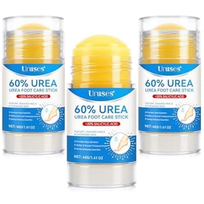 [Uruses] Uruses 3Pack Urea Cream 60% plus Salicylic Acid 2% Urea Foot Care Stick,Foot Cream for Foot Callus Remover, Feet Moisturizer Stick for Dry Cracked Heels, Hands, Knees,Hydrating Heel Balm, Easy To Use
