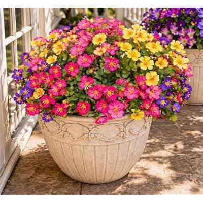 [ENXWEI] ENXWEI Artificial Flowers for Outdoors, 8 Bundles Faux Silk Spring Flowers for Outside for Planter Front Door Porch Yard Patio Window Box Home Decor (8pcs-4color)