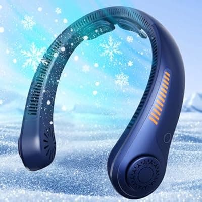 [EYERZ] EYERZ Portable Neck Fan - Rechargeable Personal Fan with Neck Support, 5-Speed Quiet Lightweight Long Lasting Neck Fan, Fathers Day, Mothers Day Gifts, Full Surround Cooling for Travel, Hot Flashes