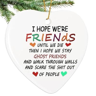 [BAOXUE] BAOXUE Friends Christmas Ornaments 2025,Friendship Heart Ornament for Christmas Tree,Friendship Gifts Bestfriend Ornament for Women Friends