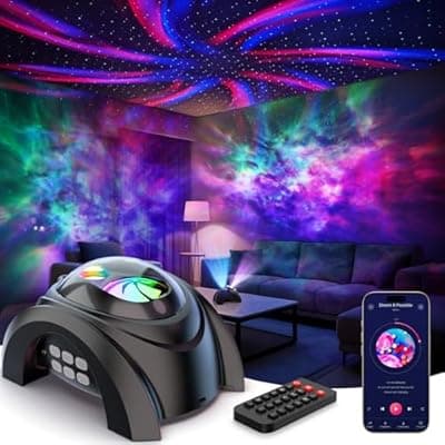 [Rossetta] Rossetta Dual Lens Galaxy Projector, Star Projector for Bedroom with 58 Light Effects, Night Light Projector with White Noise & Bluetooth Speaker, Remote Timer, Room Decor Gift for Kids Adults Teens