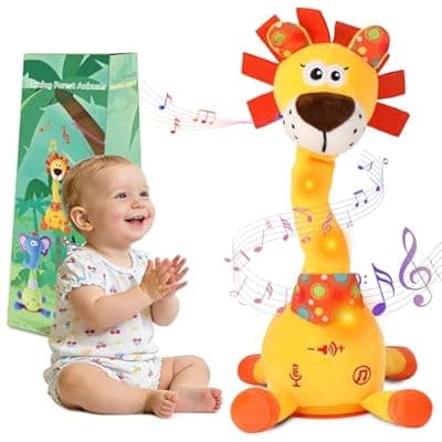 [LLUKEME] LLUKEME Dancing Talking Lion Toy, Stuffed Animal Baby Toy Repeating What You Say, Easter Toys for Kids Glowing Musical Electronic Lion with Fluffy Mane Gifts for Toddlers 1-3 Years Old