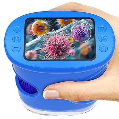 [Pozifu] Pozifu 1000X Handheld Microscope for Kids: Pocket Digital Microscope with 1080P&2.0''IPS Screen&Photo/Video - Portable Edu Science Kits for Girls Boys - STEM Toys Birthday Gifts Ages 3-6 6-12(Blue)