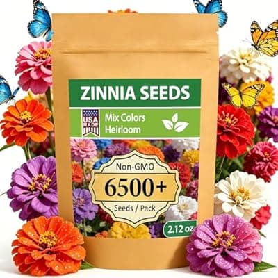 [LUOJIBIE] LUOJIBIE Zinnia Seeds, 6500+ Bulk Pack Mixed Colors Large Blooms Seeds, California Giant Zinnia Seeds for 2026, High Germination Non-GMO, Wildflower Seeds for Planting Indoor Outdoor, Open Pollinated