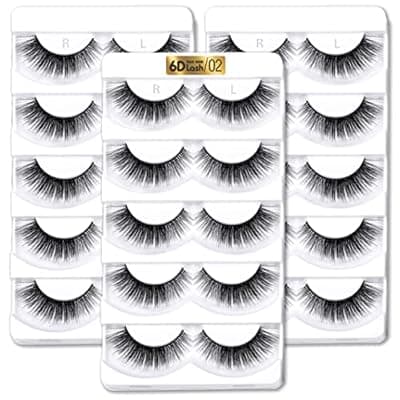 [Aillen] Aillen False Eye Lashes - Strip Lashes,6D Fluffy Volume & Natural Look Fake Eyelashes | Soft Reusable Faux Mink Lashes Pack