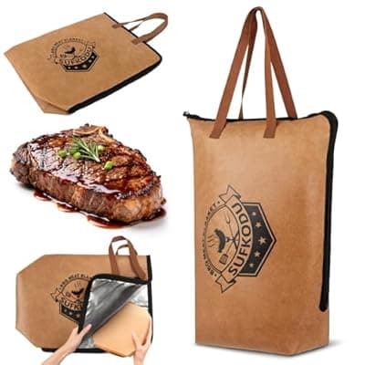 [sufkodu] Sufkodu 21in Insulated BBQ Blanket for Resting Meat, Heavy-Duty Meat Resting Bag with Wide Mouth for Briskets, Pork, Turkey, Moisture Retention - Smoker Accessories, BBQ Gifts for Men