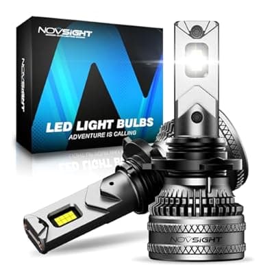 [NOVSIGHT] NOVSIGHT 70000LM 𝟗𝟎𝟎𝟓 Fog Bulbs - Ultra Bright 𝟗𝟎𝟎𝟓/𝐇𝐁𝟑 Fog Light Bulb, 100,000+ Hours Lifespan, Automotive High/Low Beam LED Light Bulb With Cooling Fan, 6500K White, Pack of 2