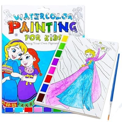 [JZILU] JZILU Watercolor Coloring Book for Kids, Paint with Water- Magic Paint Set Water Painting Book for Toddlers- Arts and Crafts Kit for Girls Boys Travel Activities -Stocking Stuffers for Kids