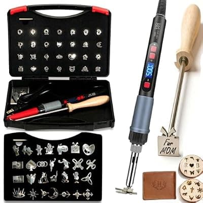 [Web Launcher String Shooters] 56 Pcs Mini 1/2'' Electric Branding Iron with Temperature Display – Adjustable Heat Control for Wood, Leather, Food (Cake/Steak) – Safe & Easy DIY, BBQ, Crafting Gift (56 Pcs)