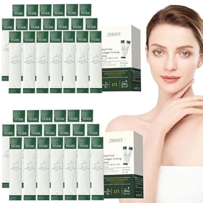 [zhnnt] zhnnt 40 Pack Collagen Firming Face Mask，Wash-Free Firming Anti-Ageing Moisturising Face Mask,Smooth & Tight Skin,Facial Masks For Both Men And Women Of All Skin Types