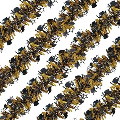 [CGYISOL] CGYISOL Graduation Garland 33ft Black Gold Tassel Garland, Graduation Party Decor with Glittering Streamers for Wall Ceiling, Class of 2026 Graduation Decorations for Indoor Outdoor Classroom Home