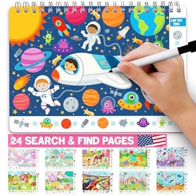 [Hadley Designs] Search and Find Books for Kids 3-5 - Preschool Learning Activities, Seek and Find Books for Kids 4-6, Hidden Pictures Book Ages 3-6, Educational Toys Activity Book, Learning Games for 4 Year Olds Gift