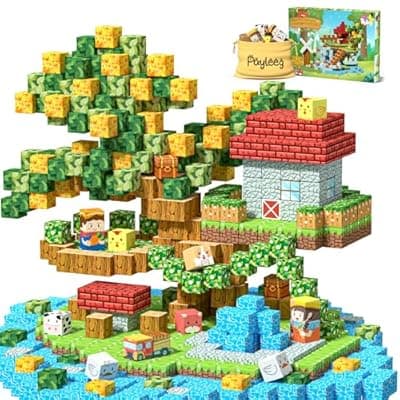 [Payleeg] Payleeg Magnetic Blocks, Forest Animals Magnet World Set, Magnetic Building Cubes for Boys Girls Age 4-8, 5-7, 8-12, STEM Montessori Sensory Toys for 3+ Toddlers, Travel Outdoor Toy Gifts for Kids