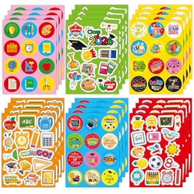 [MISS FANTASY] 320 PCS Graduation Stickers Class of 2025, Preschool Congrats Grad Stickers for Envelopes Cute 2025 Kindergarten Graduation Stickers, Colorful Graduation Stickers for Elementary School Classroom