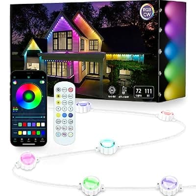 [AurNyvaMay] AurNyvaMay Permanent Outdoor Lights,Smart RGB Outdoor Lights with Remote APP Control, 100 Ft with 72 LED IP67 Waterproof Outside Light for House for Holiday, Party, Daily