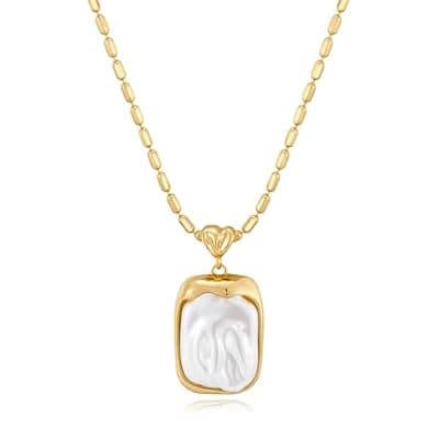 HESSAWELL Baroque Pendant Necklace for Women Pearl Pendant Necklace for Women Vintage Pearl Jewelry