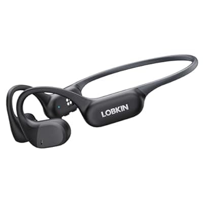 LOBKIN Open Ear Headphones, Bluetooth 6.0 Wireless Air Conduction Headphones, IPX7 Waterproof Sweatproof Sport Earbuds, 8GB Storage Comfortable Fit, ENC Lightweight Earphones for Running Cycling