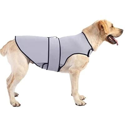 Sychien Dog Anxiety Jacket,Dog‘s Thunder Calming Shirt Wrap Vest for Large Dogs,Travel, Fireworks, Separation, Bluish Grey L