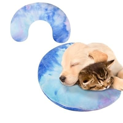 SyChien Dog Neck Pillow, Dog Cat Calming Pillow Soft, Fluffy Cozy Pet Body Pillow,Anxiety Relief Pillow for Joint Relief Sleeping Improve